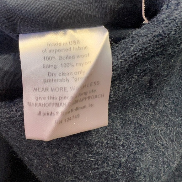 Mara Hoffman Clementine Coat – Navy Boiled Wool – Size XS - Picture 8 of 11